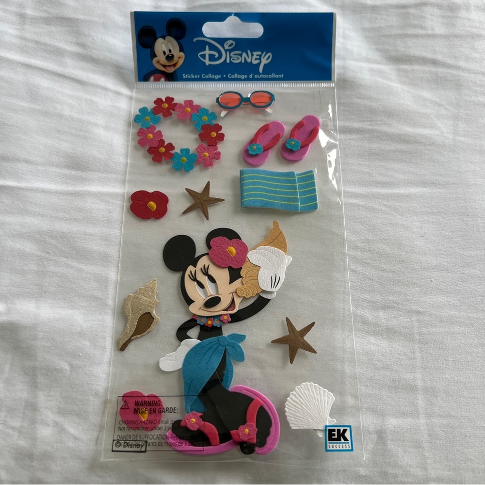 NWT Disney EK Success Tropical Minnie Mouse Dimensional Sticker Set